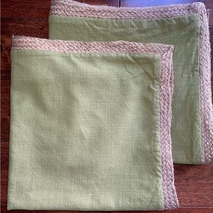 Pier 1 Green Color 100% Cotton 2 Pillow Covers.
Size 24”x24”